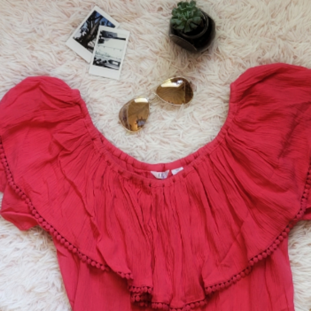 🍂 | Pink Off-The-Shoulder Dress